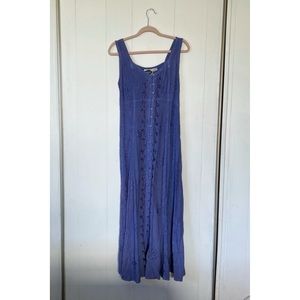 Periwinkle blue purple maxi long summer dress vintage retro